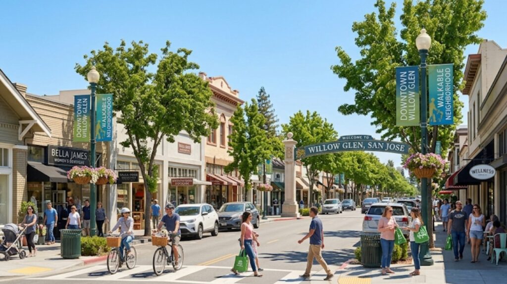 A scenic view of a walkable neighborhood supporting a lifestyle of holistic wellness san jose at Glow Clinics.