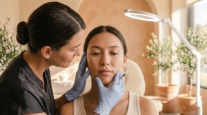 Aesthetic practitioner conducting subtle facial consultation for millennial skincare in Willow Glen San Jose